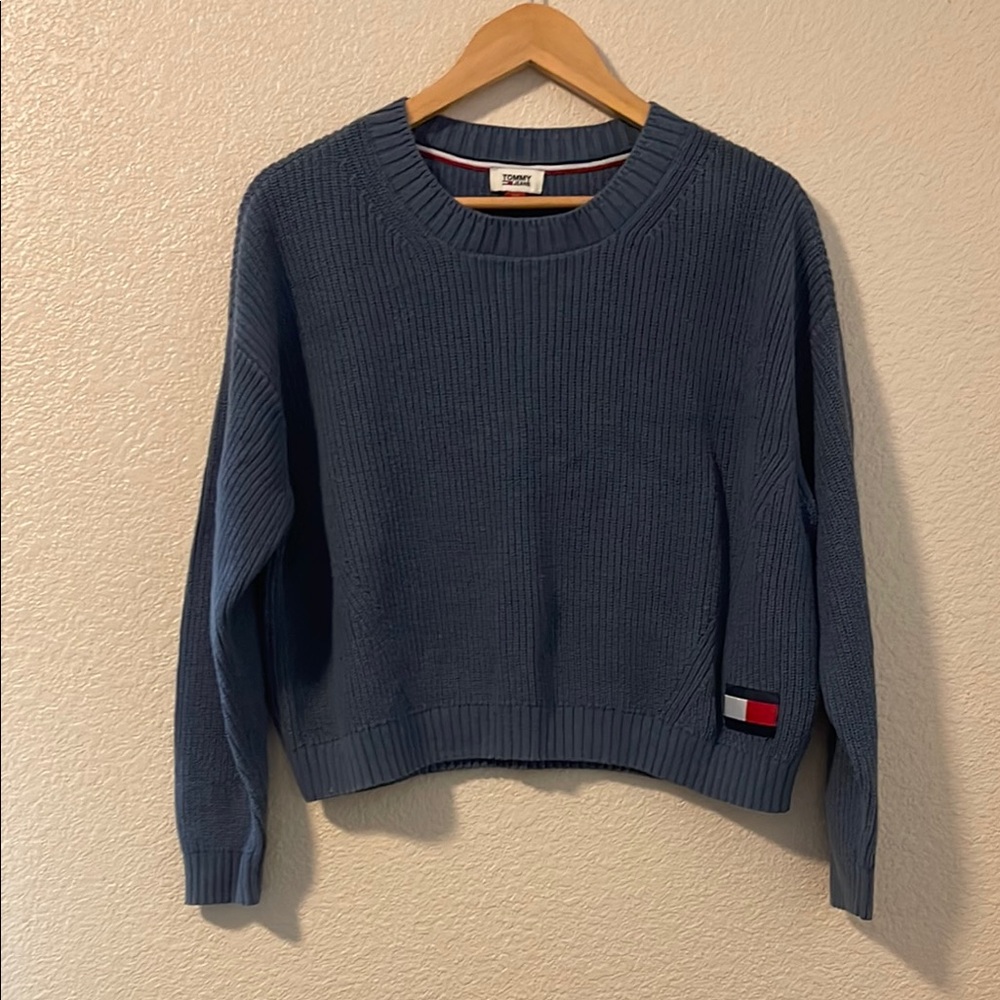 Tommy Hilfiger Blue Ribbed Sweater